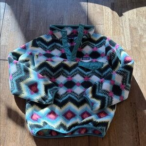 Patagonia Synchilla Fleece with Pink and Green Accents